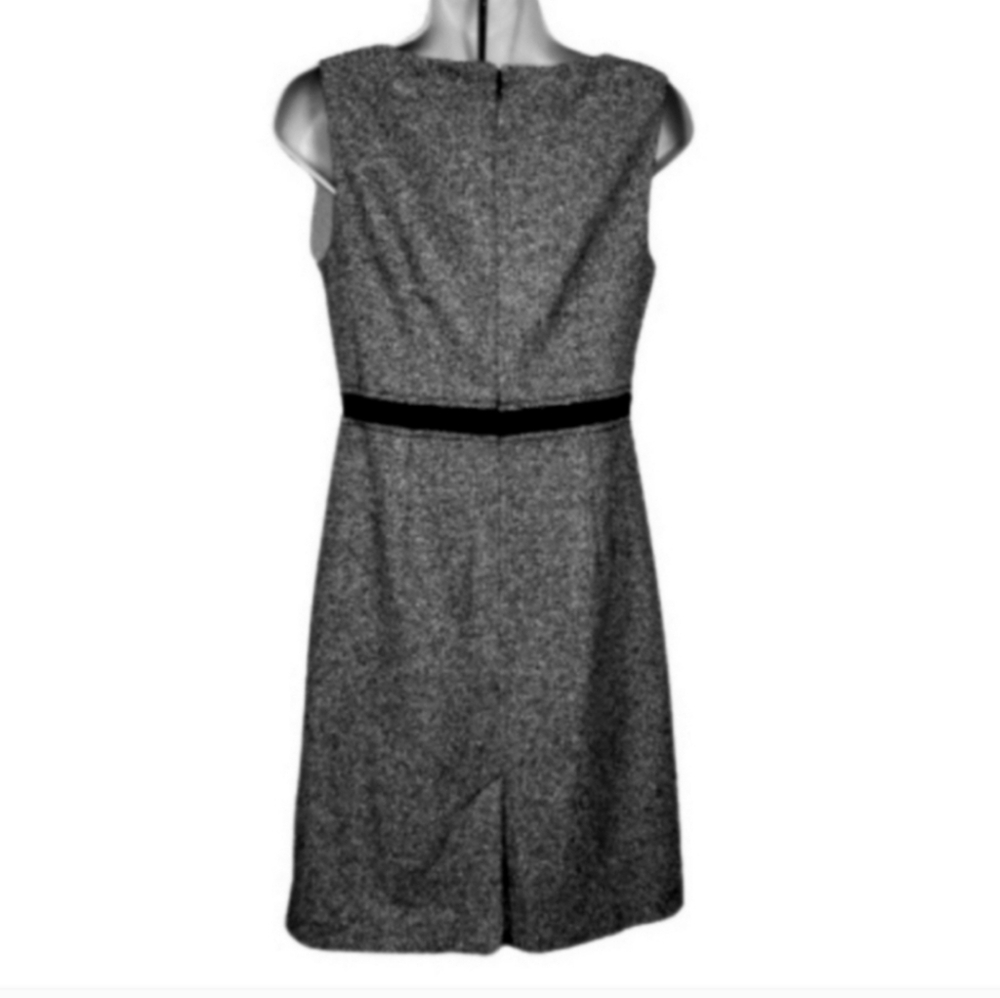 Ann Taylor Dress Loft Tweed Wool Silk Blend Belted Gray Size 2 - Picture 5 of 9